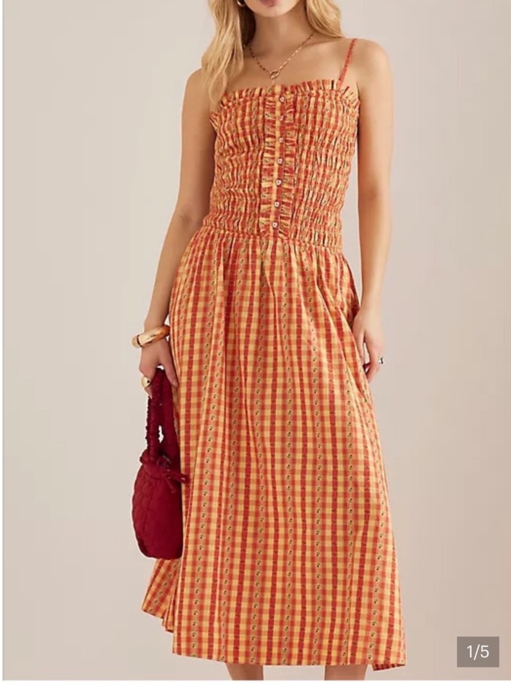 Damson Madder 🦊 Stripe Midi Dress